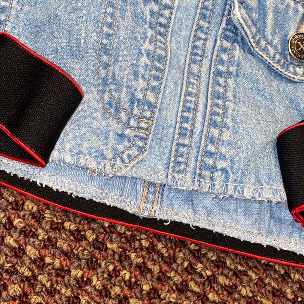 LF crop top denim overall top with buckle - Picture 4 of 6